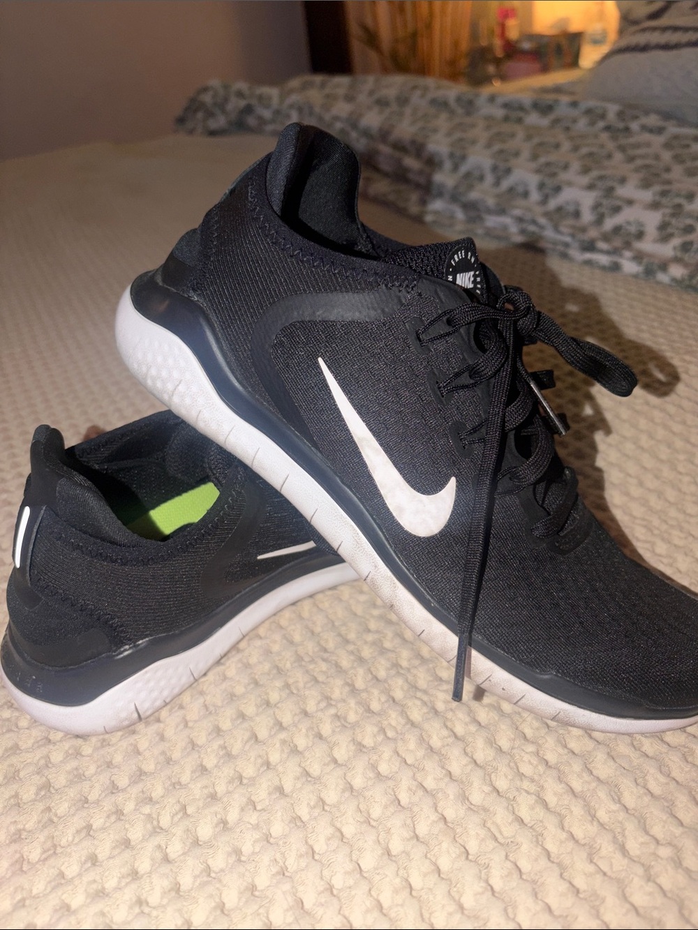 Nike Black and White Knit Training Sneakers